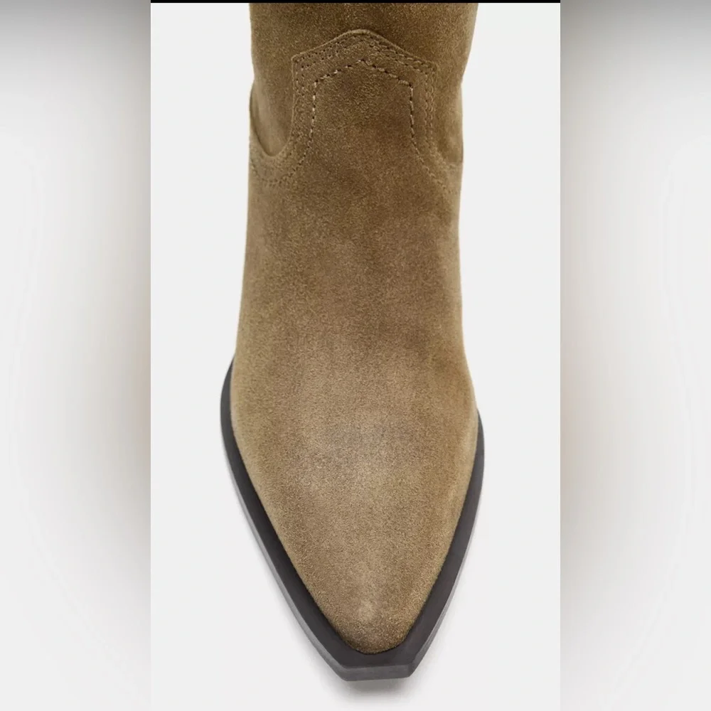 Zara Over the Knee Tan Boots